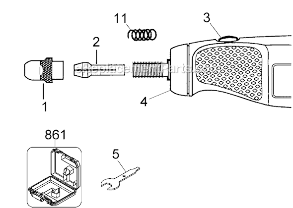 Page A Diagram and Parts List for RT500 Type 2 Black and Decker Multi-Tool
